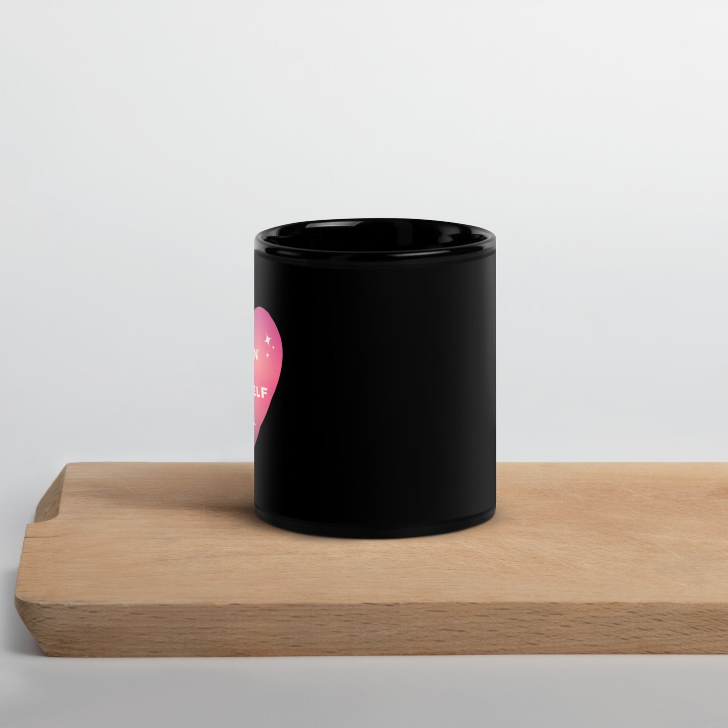 *lovin'* - black glossy mug