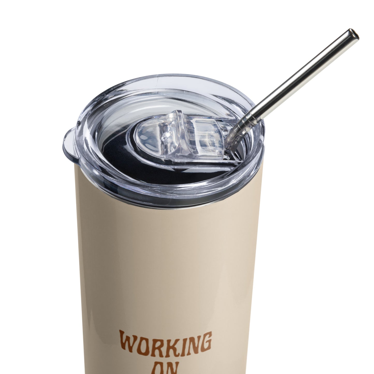 *working on myself* - stainless steel tumbler