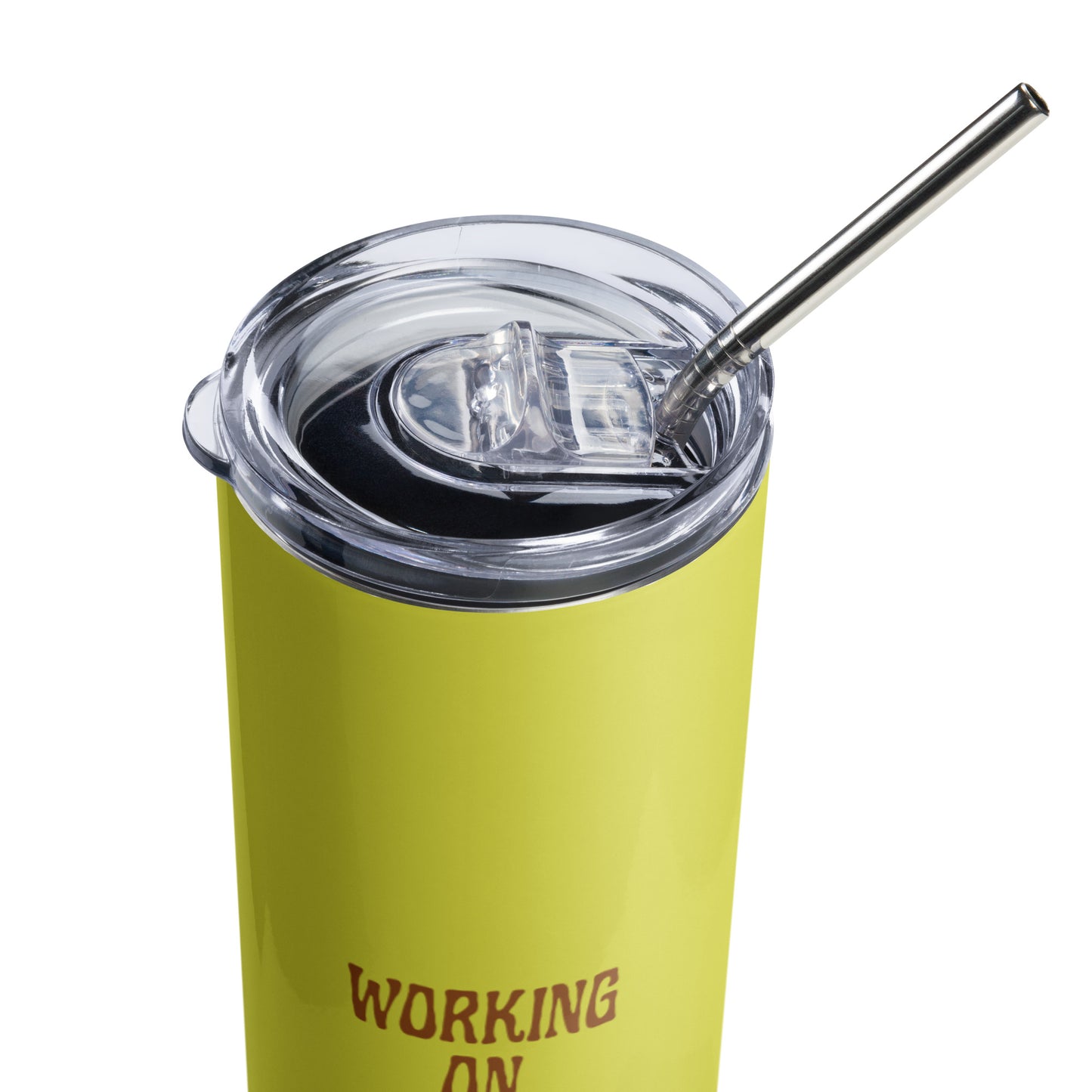 *working on myself* - stainless steel tumbler