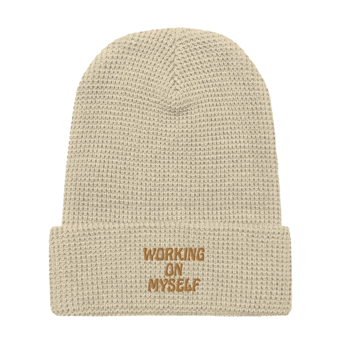 *working on myself* - waffle beanie