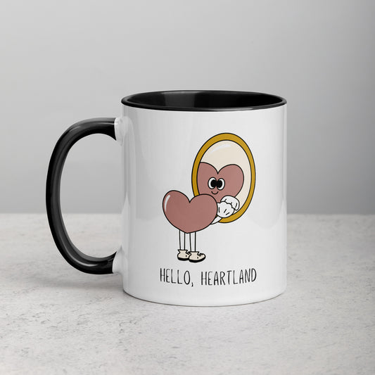 *hello, heartland* - mug with color inside