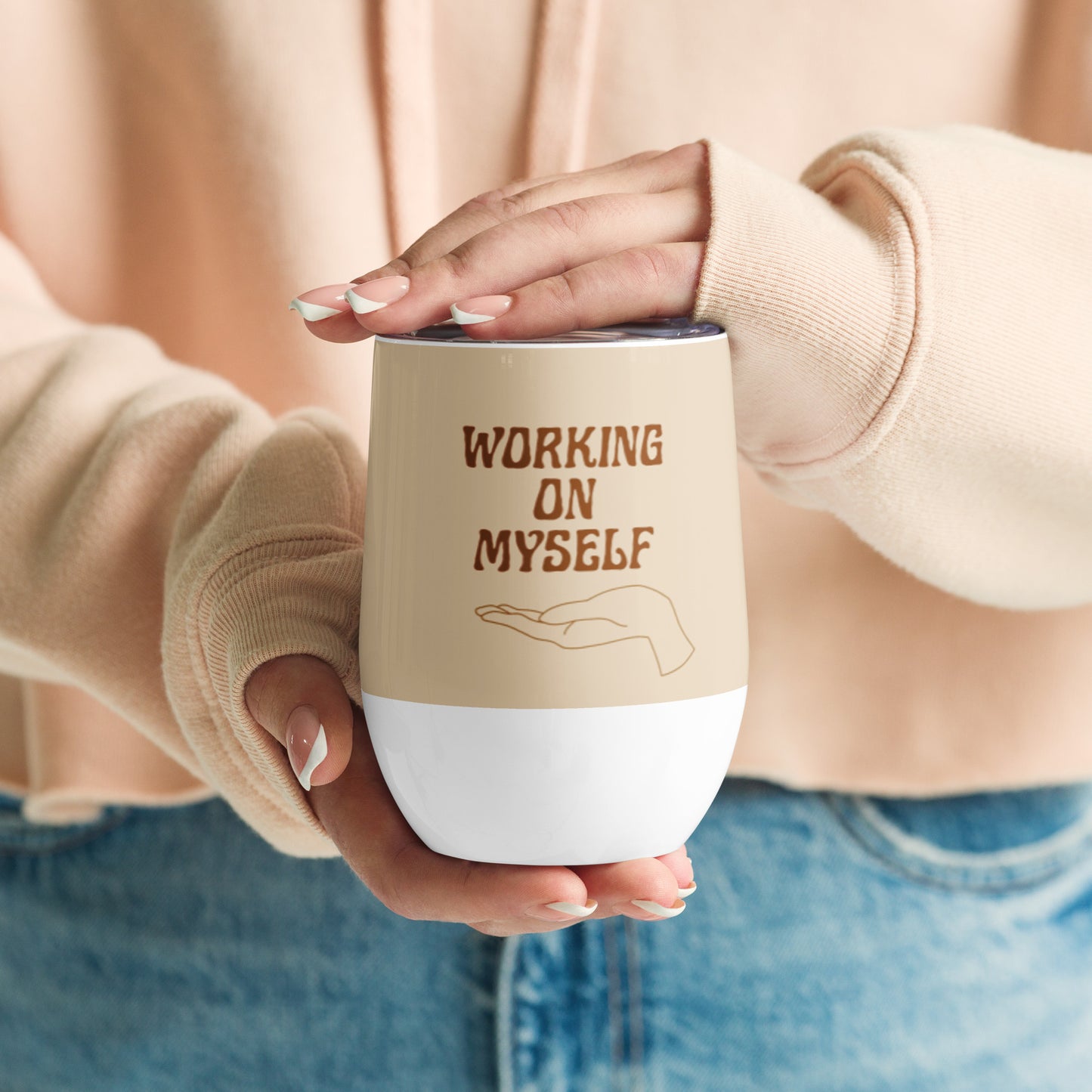 *working on myself* - wine tumbler