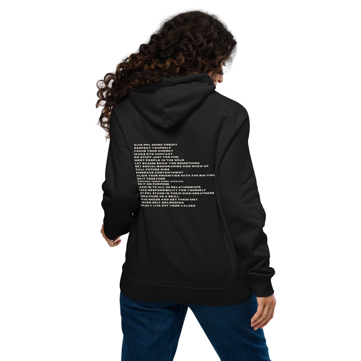 *be f*ckin for real* - Unisex eco raglan hoodie