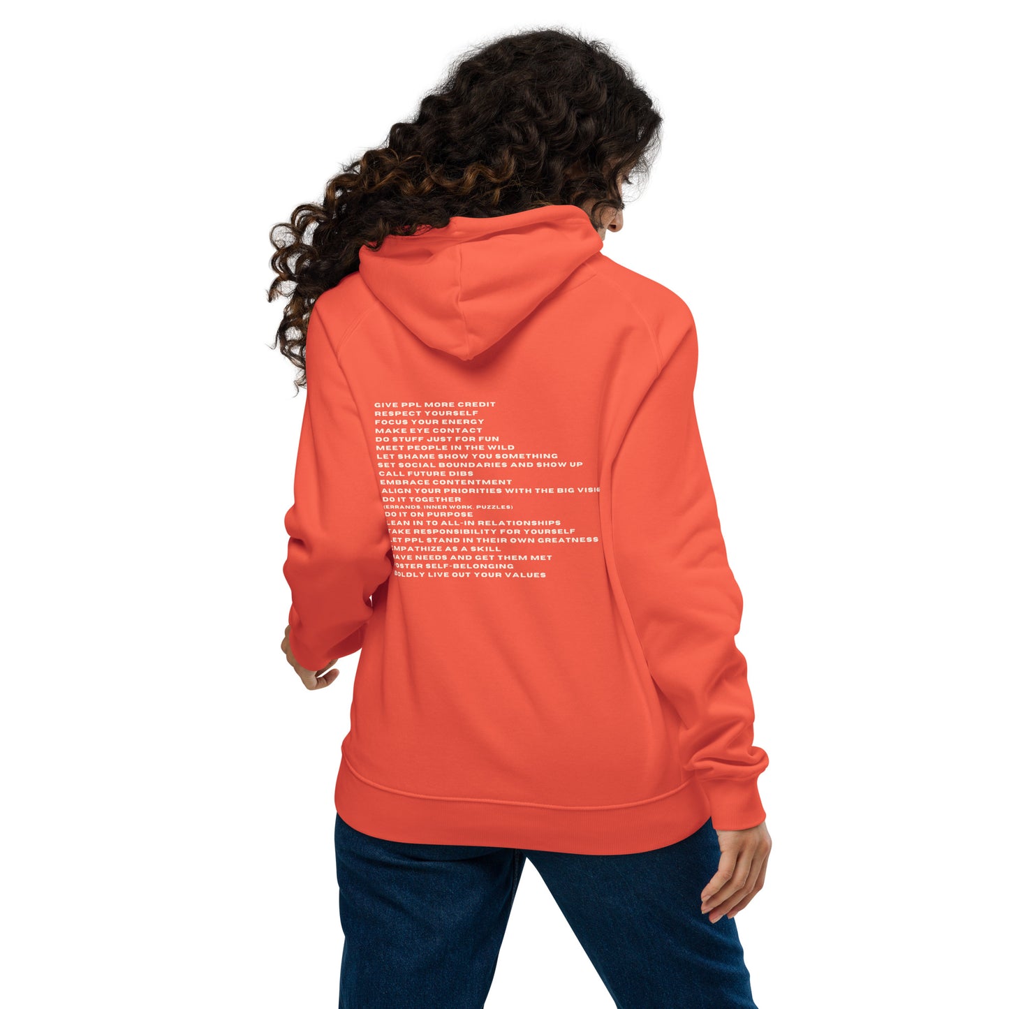 *be f*ckin for real* - Unisex eco raglan hoodie