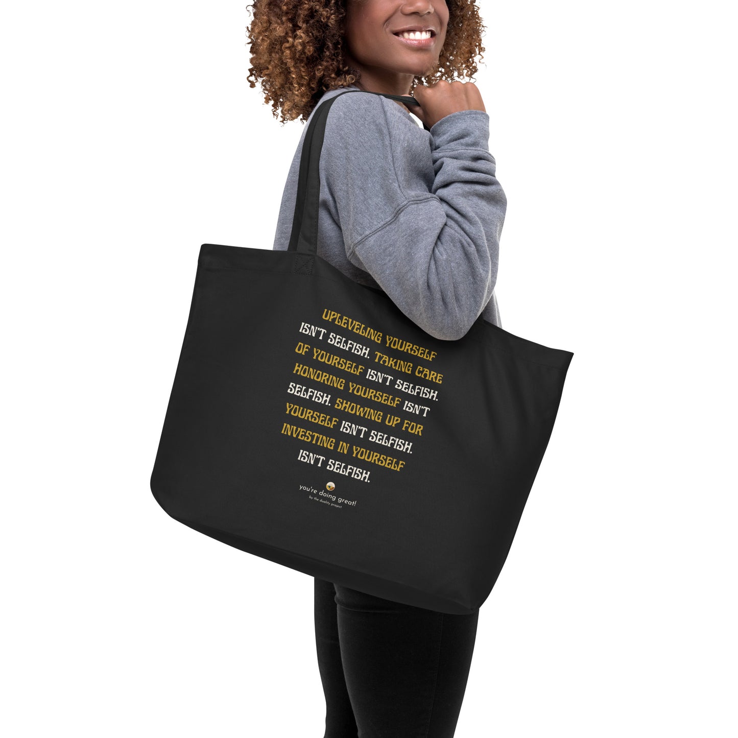 *self study* - large organic tote bag