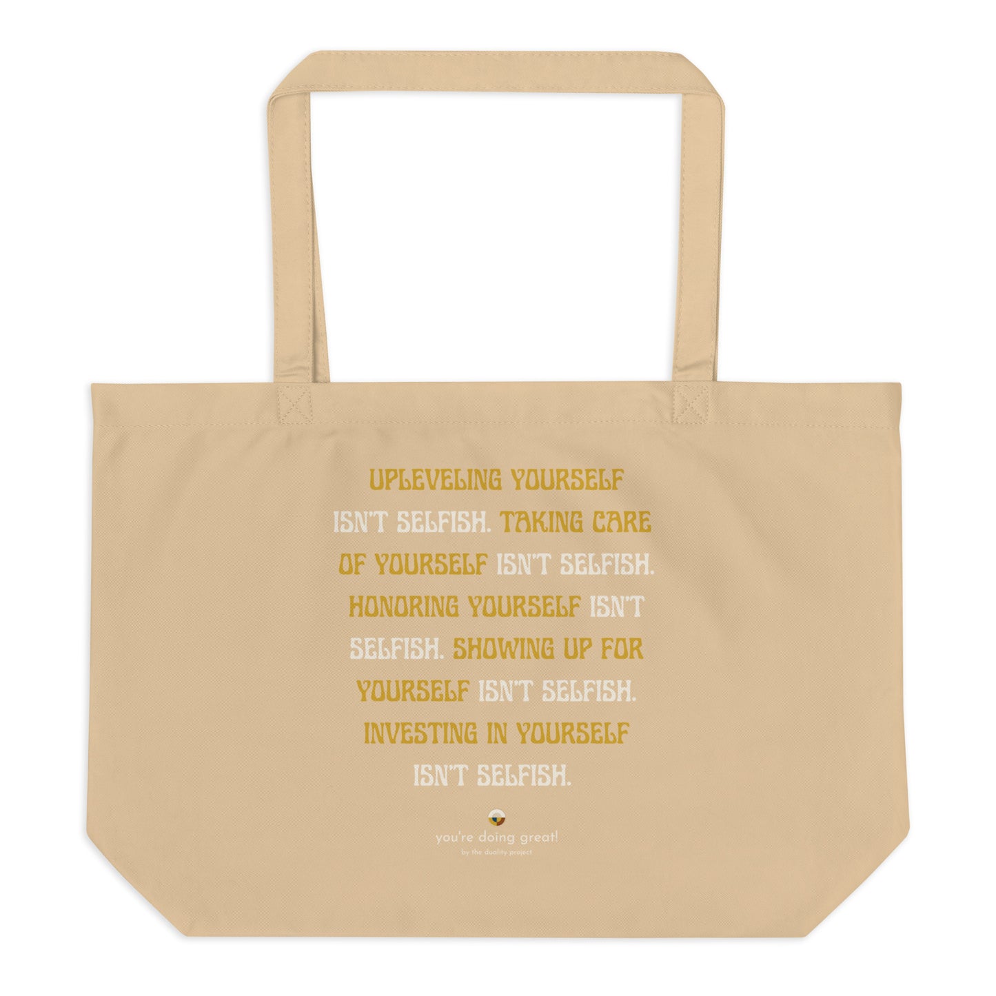 *self study* - large organic tote bag