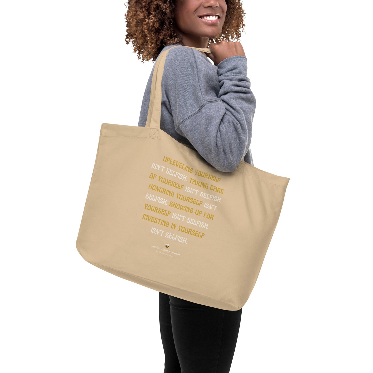 *self study* - large organic tote bag