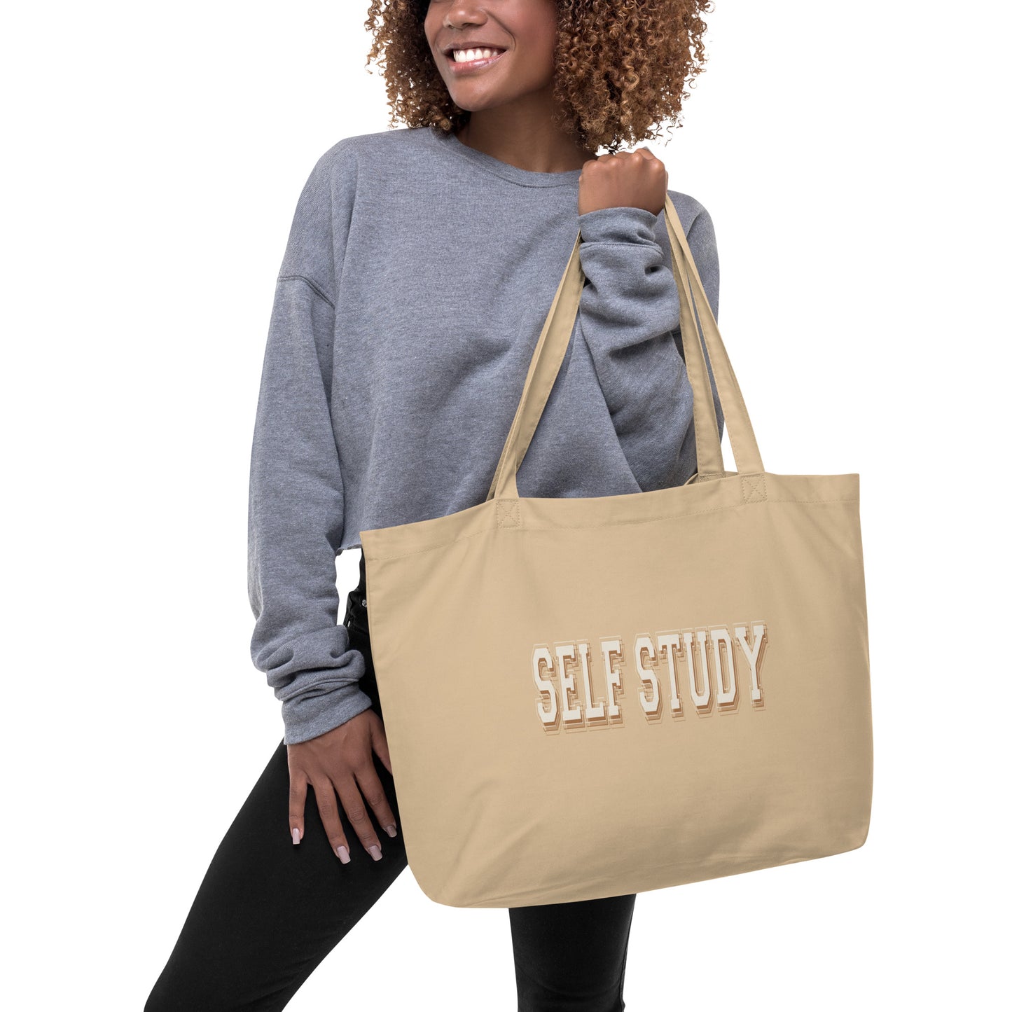 *self study* - large organic tote bag